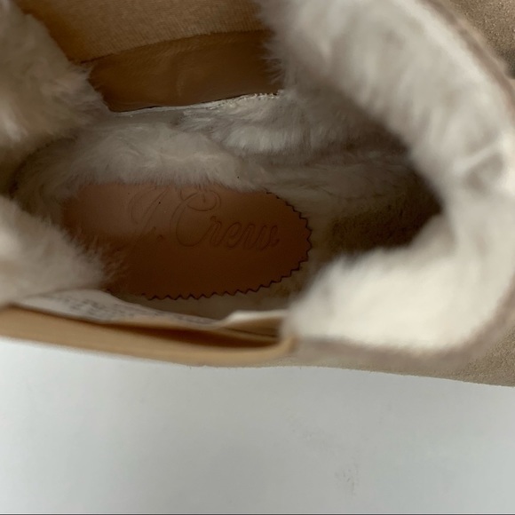 NWOT J. Crew Faux Fur‎ Lined Chelsea Clog Studded Boot Suede Bronzed Clay Size 5 - Picture 5 of 9